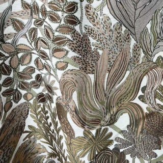 Foliage Exotique Flair Retro Tropical Leaf Olive Green & Brown Blackout Curtain 5