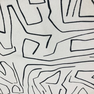 Graffiti Soul Black and White Abstract Line Art Rideau Chenille 9