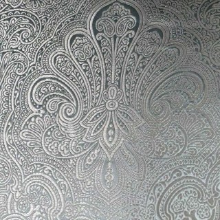 Opulent Floral Luxury Jacquard Duck Egg Blue & Grey Damask Rideau 3