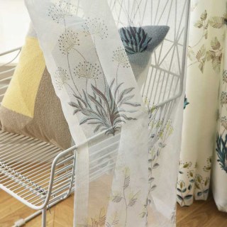 Springfield Turquoise et vert imprimé Floral Voile Rideau