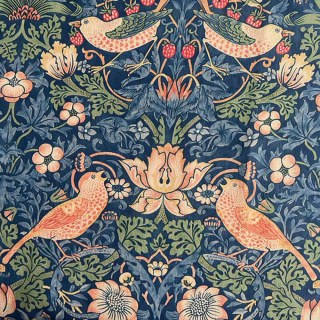 Voleur de fraises William Morris Rideau floral bleu marine Chenille 4