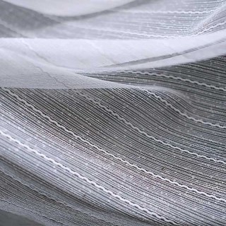 Rideaux en Voile à Rayures Ivoire et Blanc "Whispering Waves" 4