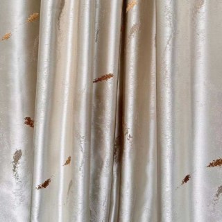 Koi Pond Luxe Jacquard Champagne Résumé Rideau en or léger 3