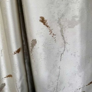 Koi Pond Luxe Jacquard Champagne Résumé Rideau en or léger 6