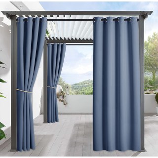 Malibu Waterproof Blackout Twill Haze Bleu Rideau extérieur 1