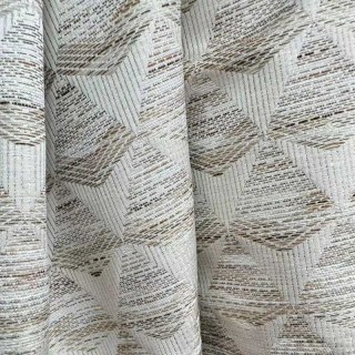 Diamant Mirage Jacquard Crème Rideaux géométriques sable
