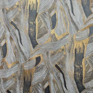 Dreamscape Luxe Jacquard Résumé Rideaux gris et or 5