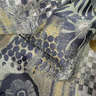 Terreux jaune fouetté et doré Rideaux Floraux modernes 5