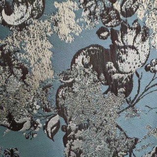 Floral Reverie Jacquard Rideaux bleus d'oeufs de canard