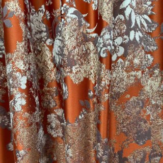 Floral Reverie Jacquard Terracotta Rideaux orange 5