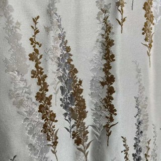 Lavande Elegance Luxe Jacquard Crème Rideaux Floraux Or 9