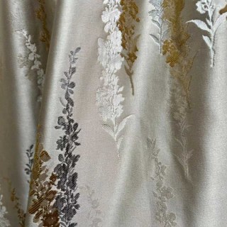 Lavande Elegance Luxe Jacquard Crème Rideaux Floraux Or 6