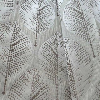 Feuille danse de luxe Jacquard crème et brun rideau floral 4
