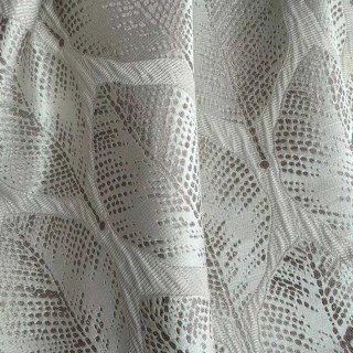 Feuille danse de luxe Jacquard crème et brun rideau floral 1