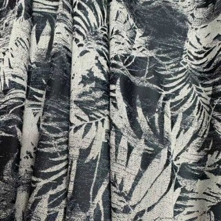 Palmes de minuit Encre noire Bleu Tropical Rideaux Floraux 2