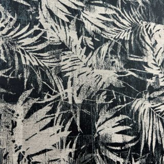 Palmes de minuit Encre noire Bleu Tropical Rideaux Floraux 4