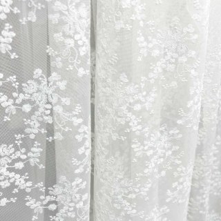 Bouquet de printemps brodé blanc d'ivoire Floral Voile Rideau 3