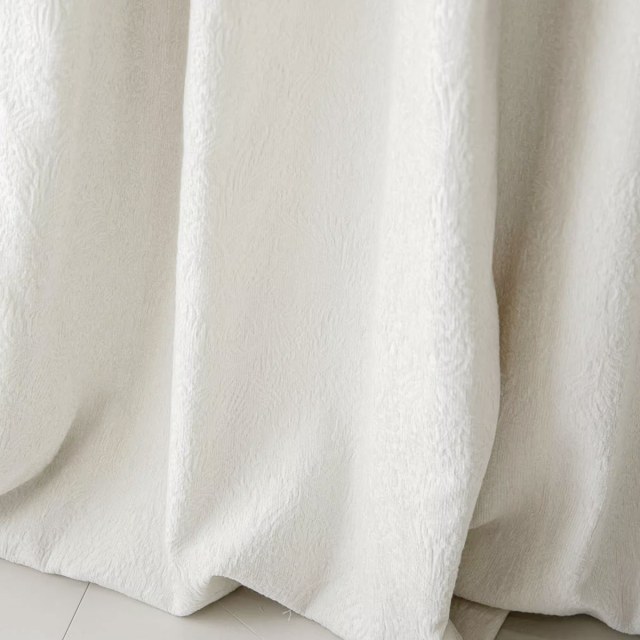 Bloomfield Texturé Chenille Rideau floral blanc d'ivoire 1