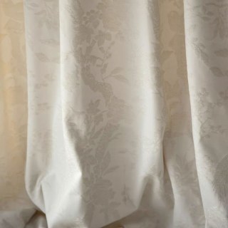 Mandarin Garden Chinoiserie Rideau floral de la crème Chenille