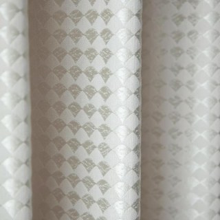 Crème satinée de Siren Rideau géométrique blanc 7