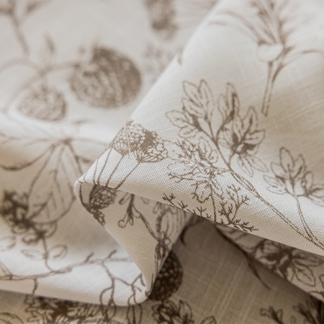 Berry Meadow Mocha Brun Floral Rideaux Voiles 1