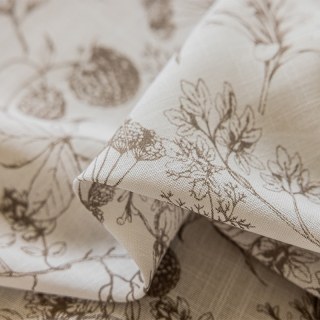 Berry Meadow Mocha Brun Floral Rideaux Voiles