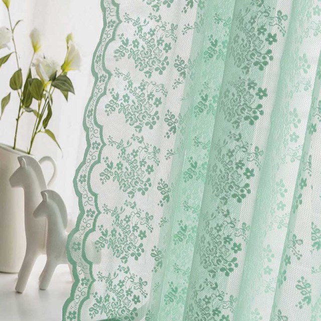 Rideaux de dentelle Posey Pastel vert Rideaux de filet 1