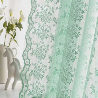 Rideaux de dentelle Posey Pastel vert Rideaux de filet 1
