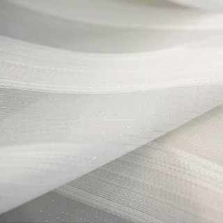Shimmer lunaire Argent Bold rayé blanc Rideau voilé 4