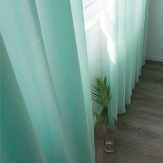 Satiné Touch Turquoise Vert Voile Rideau 3