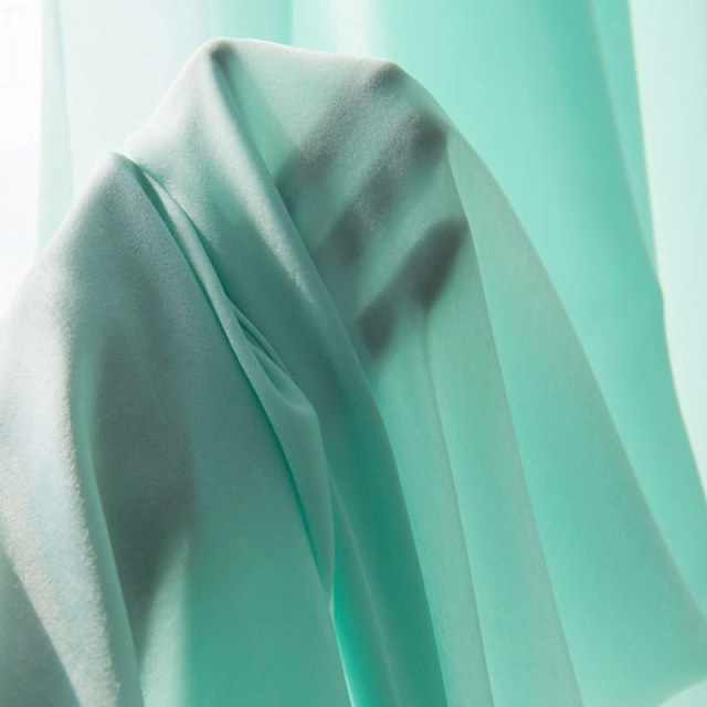 Satiné Touch Turquoise Vert Voile Rideau 1