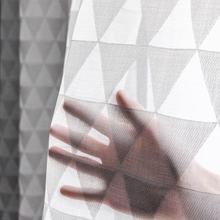 Dimension romantique Triangles gris et blanc Rideau voilé géométrique 5