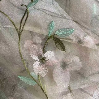 Fancy Pansy Organza brodé Rideau voilé 3