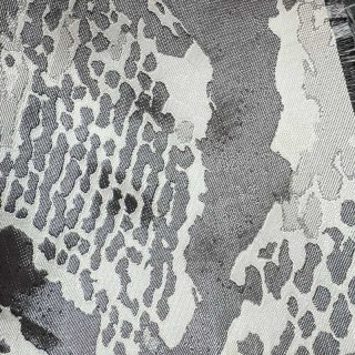 Serpent métallisé Jacquard Silver Grey Animal Print Rideaux