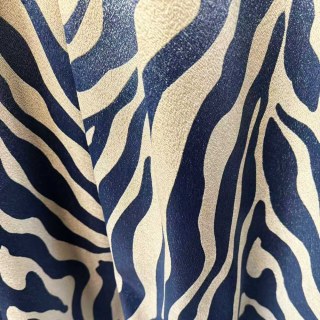 Savannah Luxe Jacquard Rideau d'impression Zebra bleu marine 4