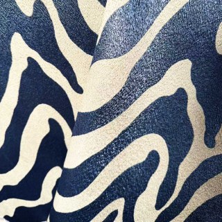 Savannah Luxe Jacquard Rideau d'impression Zebra bleu marine 2