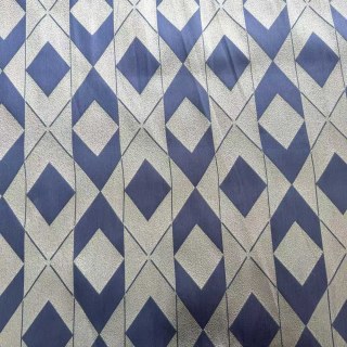 Rideaux géométriques d'azur Illusion bleu et argent diamant 4