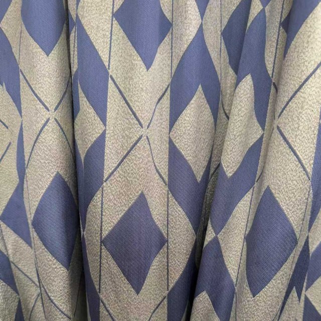 Rideaux géométriques d'azur Illusion bleu et argent diamant 1