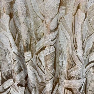 Dreamscape Luxe Jacquard abstrait crème et rideaux d'or 5