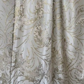 Golden Baroque Luxe Jacquard Crème Rideaux en or 3