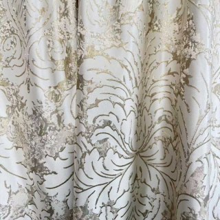 Golden Baroque Luxe Jacquard Crème Rideaux en or 4