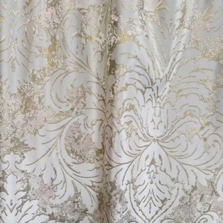 Golden Baroque Luxe Jacquard Crème Rideaux en or 5