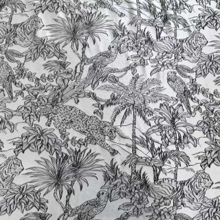 Jungle Jive Leopard et Parrot Silver et Black Blackout Rideaux 5