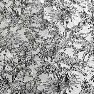 Jungle Jive Leopard et Parrot Silver et Black Blackout Rideaux 4