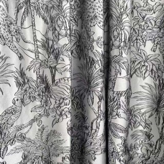 Jungle Jive Leopard et Parrot Silver et Black Blackout Rideaux 2