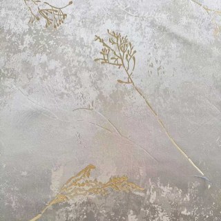 Lunar Gold Luxe Jacquard Résumé Rideau floral gris 9
