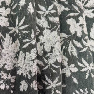 Nuit d'été Noir Olive Vert Floral Chenille Rideaux 3