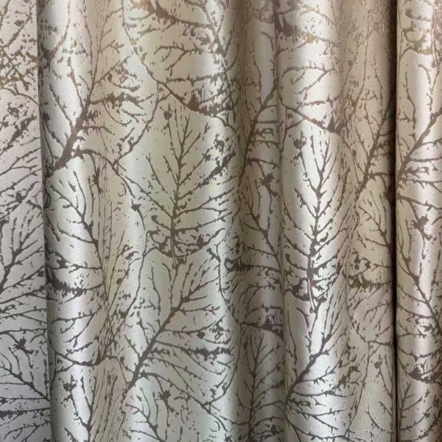 Nature's Mentions Luxury Jacquard Rideaux de mousse d'or de Champagne 1