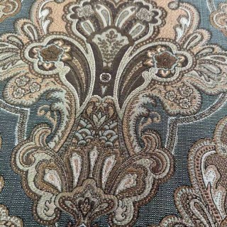 Rideaux damas bleus et bruns Regal Elegance 3
