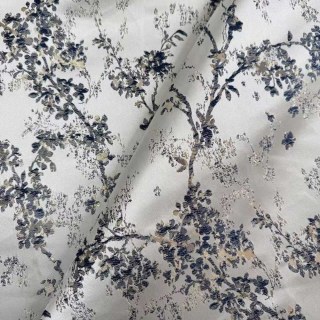 Starlit Bloom Luxe Jacquard Argent & Bleu Rideaux Floraux 3
